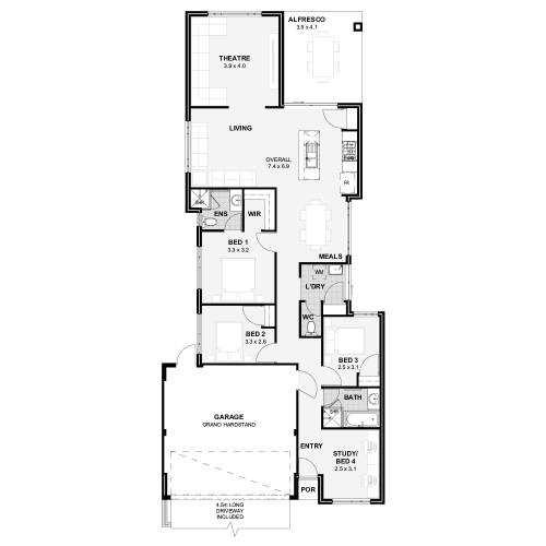 Floorplan for Lot 345 Castlemead Drive, Yanchep